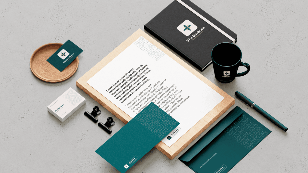 materiais de escritório branding e criação de marca