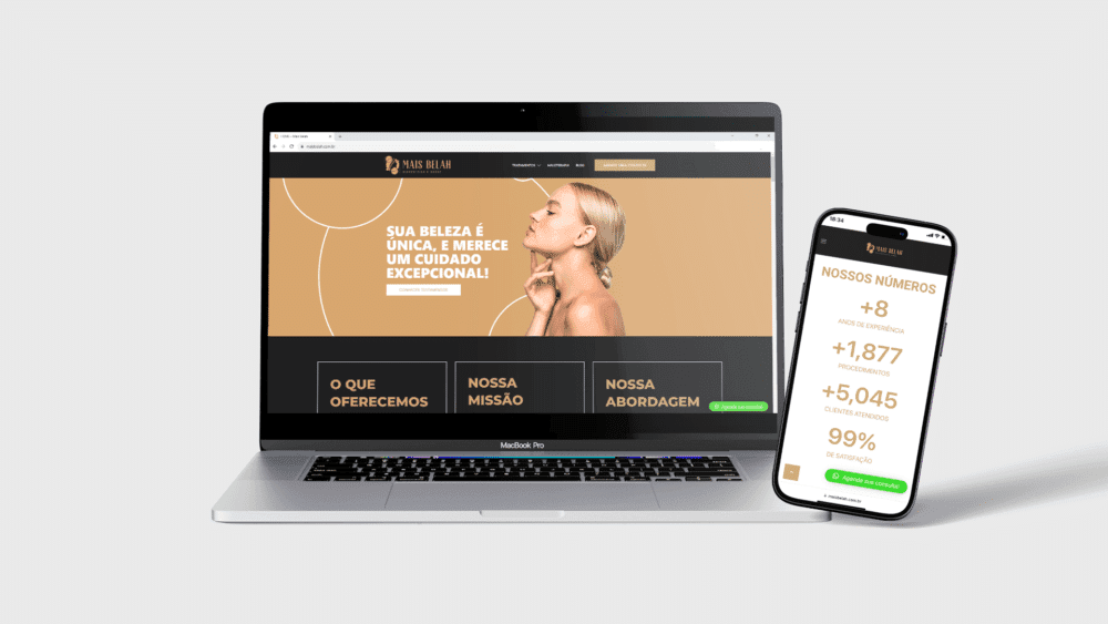 Criação de site institucional clinica estética Mais Belah Caxias do Sul