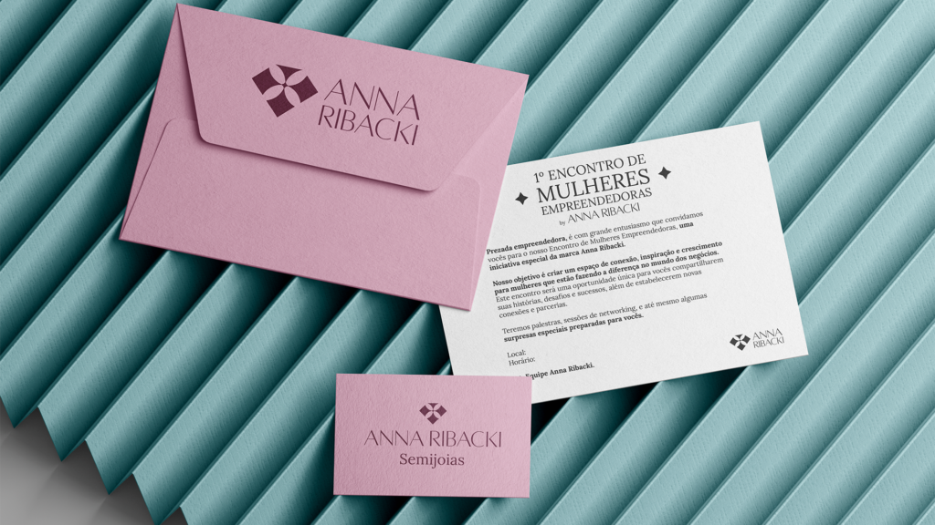 Materiais personalizados para marca de semijoias Anna Ribacki