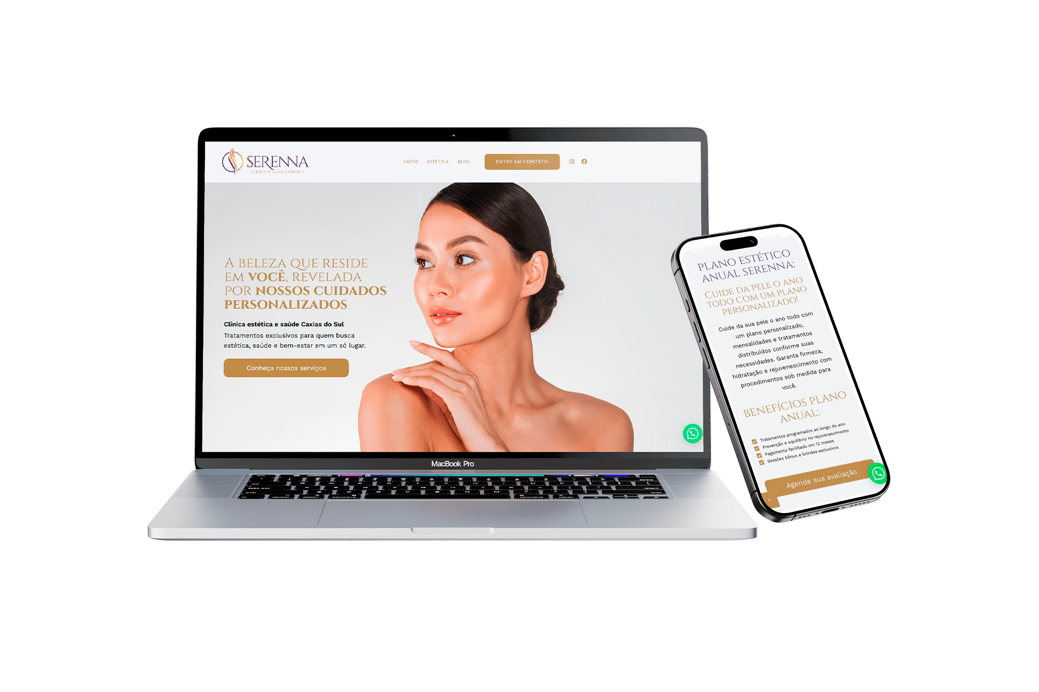 Criação de site one page Clínica Serenna