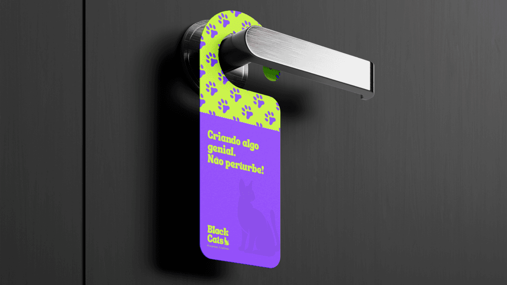 aplicações aviso de porta branding Black Cats