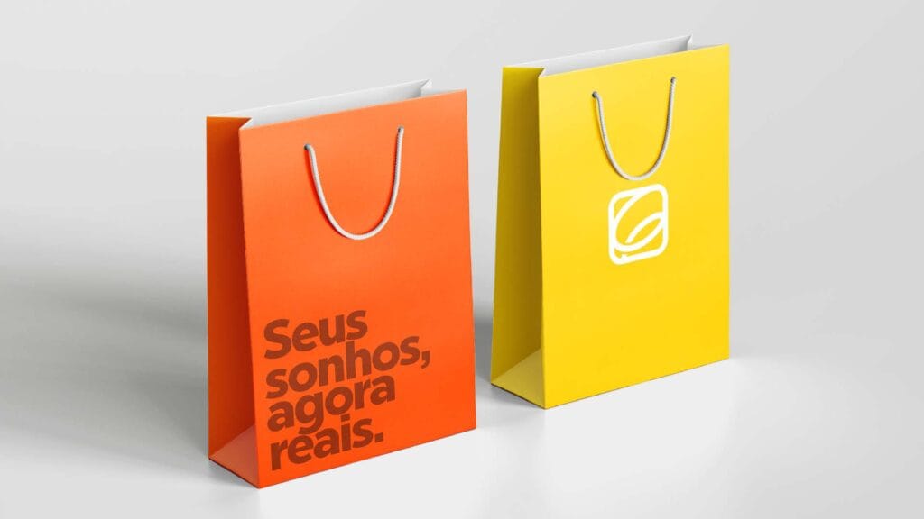 embalagens personalizadas sacolas pacotes Gogh Memórias branding by Echo Marketing